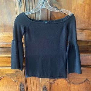 Guess bell sleeve black top